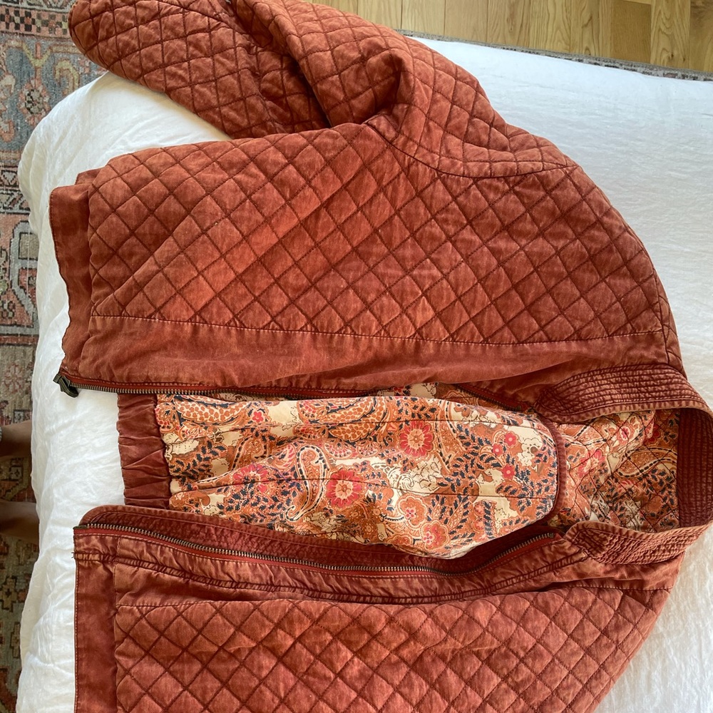 Free People Reversible Orange and Patterned Jacket